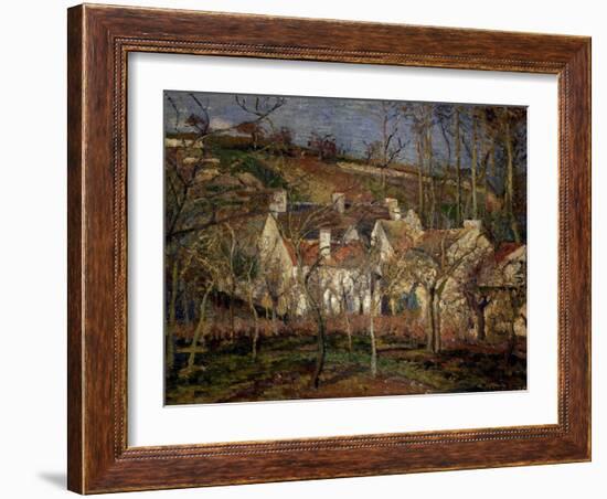 Les Toits Rouges, Coin de Village, Effet d'Hiver (The Red Roofs, View of a Village in Winter), 1877-Camille Pissarro-Framed Giclee Print