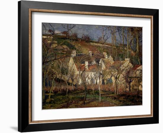 Les Toits Rouges, Coin de Village, Effet d'Hiver (The Red Roofs, View of a Village in Winter), 1877-Camille Pissarro-Framed Giclee Print