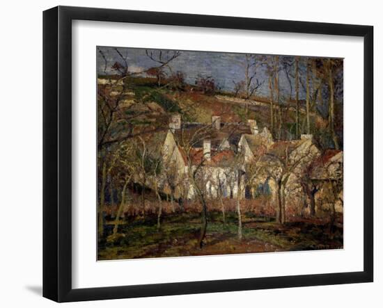 Les Toits Rouges, Coin de Village, Effet d'Hiver (The Red Roofs, View of a Village in Winter), 1877-Camille Pissarro-Framed Giclee Print