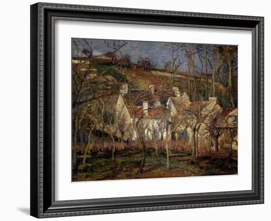 Les Toits Rouges, Coin de Village, Effet d'Hiver (The Red Roofs, View of a Village in Winter), 1877-Camille Pissarro-Framed Giclee Print