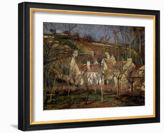 Les Toits Rouges, Coin de Village, Effet d'Hiver (The Red Roofs, View of a Village in Winter), 1877-Camille Pissarro-Framed Giclee Print