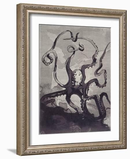 Les Travailleurs De La Mer: the Octopus-Fortuné-Louis Meaulle-Framed Giclee Print