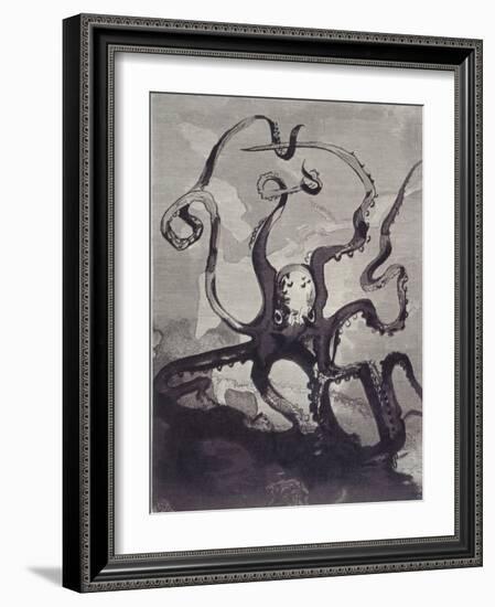 Les Travailleurs De La Mer: the Octopus-Fortuné-Louis Meaulle-Framed Giclee Print