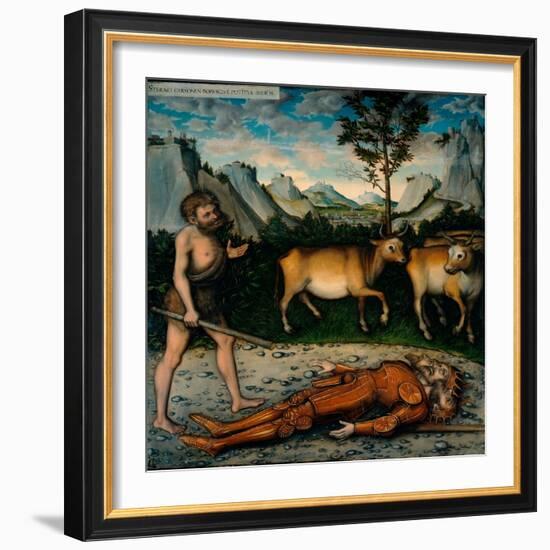 Les Travaux D'hercule : Hercule Et Le Troupeau De Geryon -Hercules and the Cattle of Geryones (From-Lucas the Elder Cranach-Framed Giclee Print