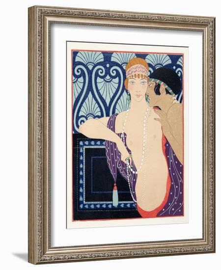 Les Trois Beautes De Mnasidika, Illustration from Les Chansons De Bilitis, by Pierre Louys, Pub. 19-Georges Barbier-Framed Giclee Print