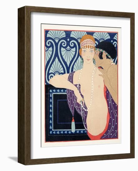 Les Trois Beautes De Mnasidika, Illustration from Les Chansons De Bilitis, by Pierre Louys, Pub. 19-Georges Barbier-Framed Giclee Print