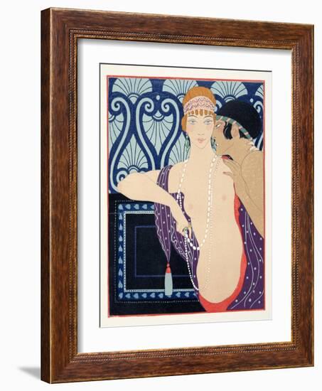 Les Trois Beautes De Mnasidika, Illustration from Les Chansons De Bilitis, by Pierre Louys, Pub. 19-Georges Barbier-Framed Giclee Print