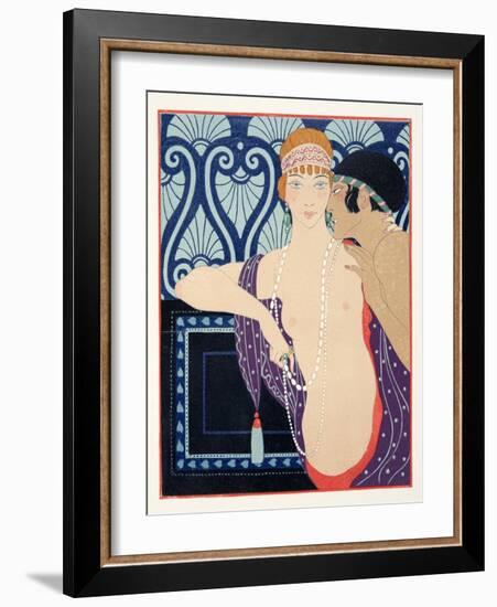 Les Trois Beautes De Mnasidika, Illustration from Les Chansons De Bilitis, by Pierre Louys, Pub. 19-Georges Barbier-Framed Giclee Print