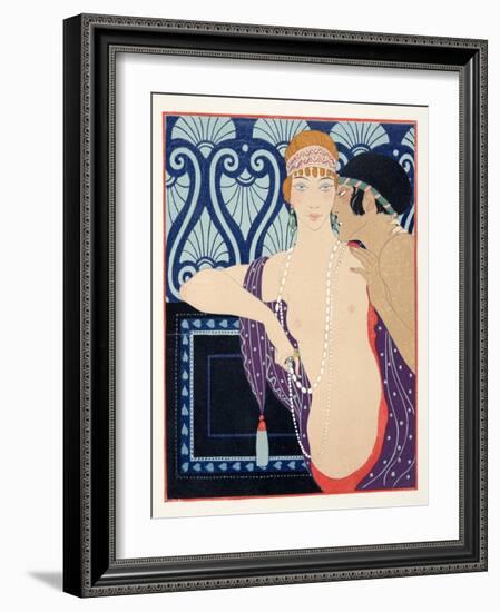 Les Trois Beautes De Mnasidika, Illustration from Les Chansons De Bilitis, by Pierre Louys, Pub. 19-Georges Barbier-Framed Giclee Print