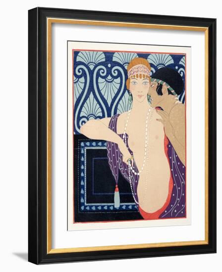 Les Trois Beautes De Mnasidika, Illustration from Les Chansons De Bilitis, by Pierre Louys, Pub. 19-Georges Barbier-Framed Giclee Print