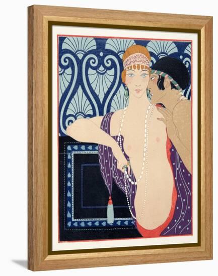 Les Trois Beautes De Mnasidika, Illustration from Les Chansons De Bilitis, by Pierre Louys, Pub. 19-Georges Barbier-Framed Premier Image Canvas