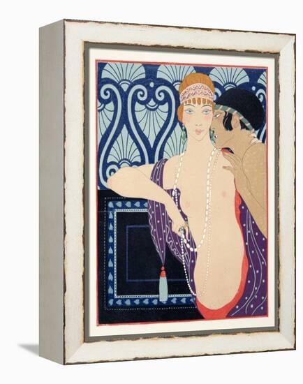 Les Trois Beautes De Mnasidika, Illustration from Les Chansons De Bilitis, by Pierre Louys, Pub. 19-Georges Barbier-Framed Premier Image Canvas