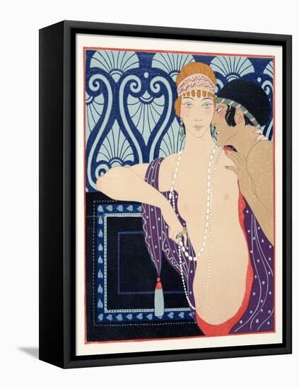 Les Trois Beautes De Mnasidika, Illustration from Les Chansons De Bilitis, by Pierre Louys, Pub. 19-Georges Barbier-Framed Premier Image Canvas