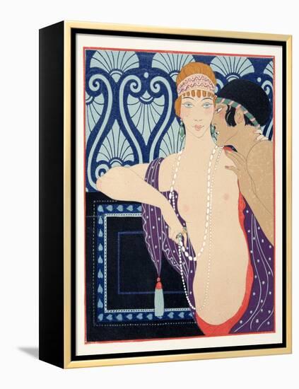 Les Trois Beautes De Mnasidika, Illustration from Les Chansons De Bilitis, by Pierre Louys, Pub. 19-Georges Barbier-Framed Premier Image Canvas