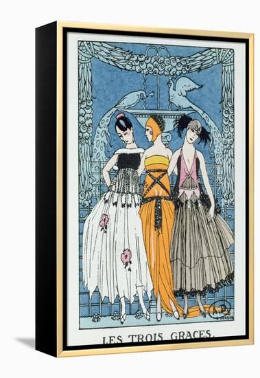 Les Trois Graces, 1918 (Colour Litho)-Georges Barbier-Framed Premier Image Canvas