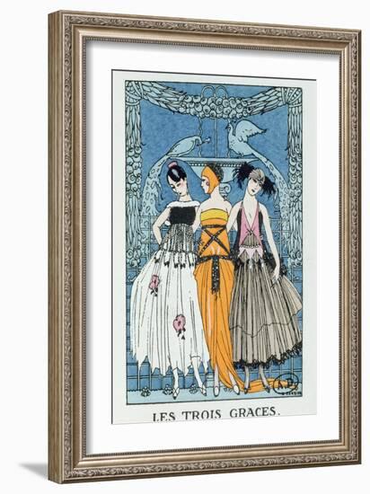 Les Trois Graces, 1918 (Colour Litho)-Georges Barbier-Framed Giclee Print