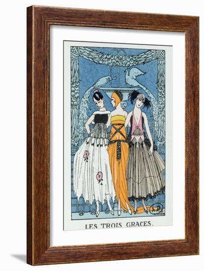 Les Trois Graces, 1918 (Colour Litho)-Georges Barbier-Framed Giclee Print