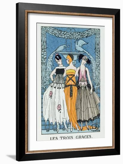 Les Trois Graces, 1918 (Colour Litho)-Georges Barbier-Framed Giclee Print