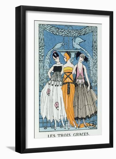 Les Trois Graces, 1918 (Colour Litho)-Georges Barbier-Framed Giclee Print