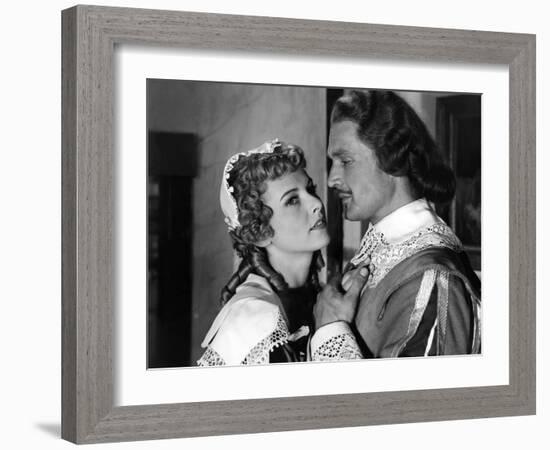 LES TROIS MOUSQUETAIRES, 1953 directed by ANDRE HUNEBELLE Danielle Godet and Georges Marchal (b/w p-null-Framed Photo