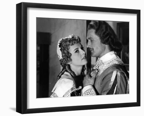 LES TROIS MOUSQUETAIRES, 1953 directed by ANDRE HUNEBELLE Danielle Godet and Georges Marchal (b/w p-null-Framed Photo