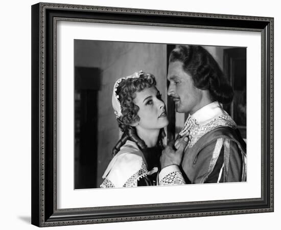 LES TROIS MOUSQUETAIRES, 1953 directed by ANDRE HUNEBELLE Danielle Godet and Georges Marchal (b/w p-null-Framed Photo