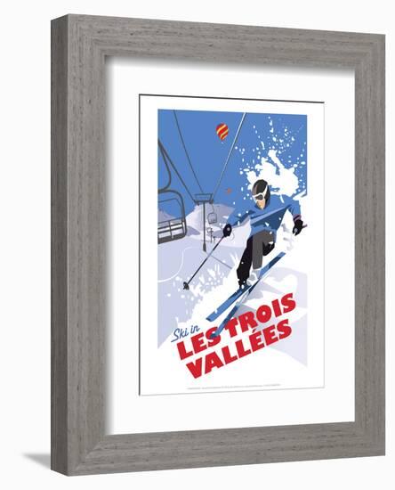 Les Trois Vallees - Dave Thompson Contemporary Travel Print-Dave Thompson-Framed Giclee Print