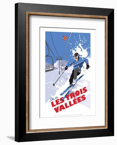 Les Trois Vallees - Dave Thompson Contemporary Travel Print-Dave Thompson-Framed Giclee Print