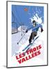 Les Trois Vallees - Dave Thompson Contemporary Travel Print-Dave Thompson-Mounted Giclee Print