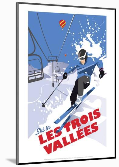 Les Trois Vallees - Dave Thompson Contemporary Travel Print-Dave Thompson-Mounted Giclee Print