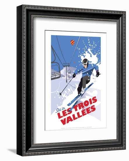 Les Trois Vallees - Dave Thompson Contemporary Travel Print-Dave Thompson-Framed Giclee Print