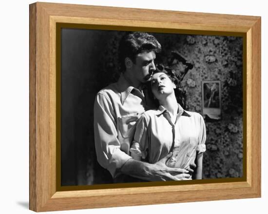 Les tueurs The killers A Man Alone by Robert Siodmak with Burt Lancaster, Ava Gardner, 1946 (d'apre-null-Framed Stretched Canvas