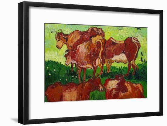 Les Vaches by Van Gogh-Vincent van Gogh-Framed Art Print