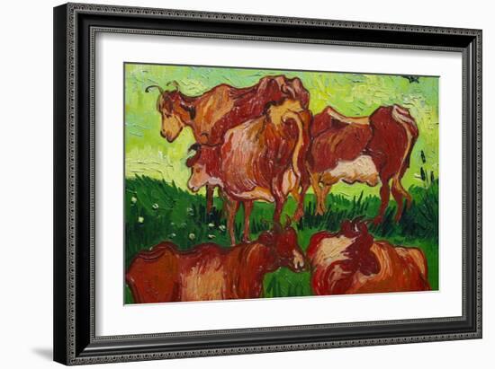 Les Vaches by Van Gogh-Vincent van Gogh-Framed Art Print