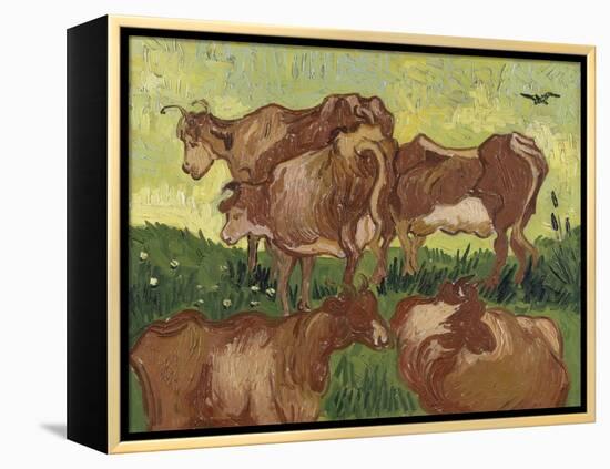 Les vaches, d'après Jacob Jordaens et Van Ryssel-Vincent van Gogh-Framed Premier Image Canvas