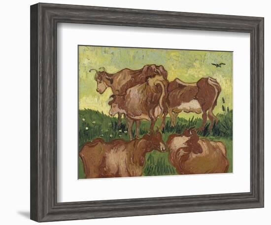 Les vaches, d'après Jacob Jordaens et Van Ryssel-Vincent van Gogh-Framed Giclee Print