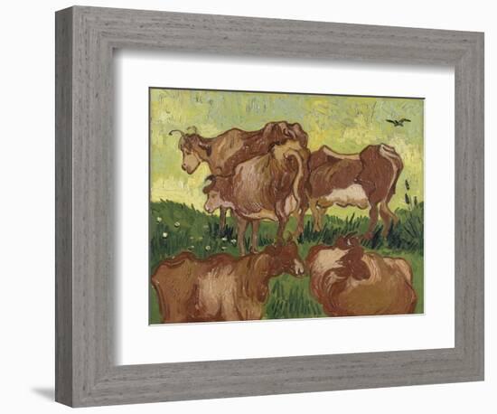 Les vaches, d'après Jacob Jordaens et Van Ryssel-Vincent van Gogh-Framed Giclee Print