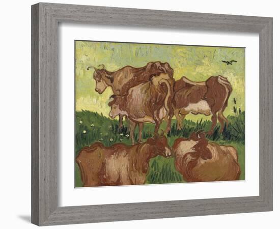 Les vaches, d'après Jacob Jordaens et Van Ryssel-Vincent van Gogh-Framed Giclee Print