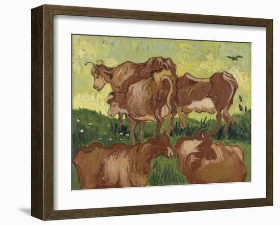 Les vaches, d'après Jacob Jordaens et Van Ryssel-Vincent van Gogh-Framed Giclee Print