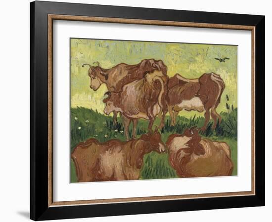 Les vaches, d'après Jacob Jordaens et Van Ryssel-Vincent van Gogh-Framed Giclee Print