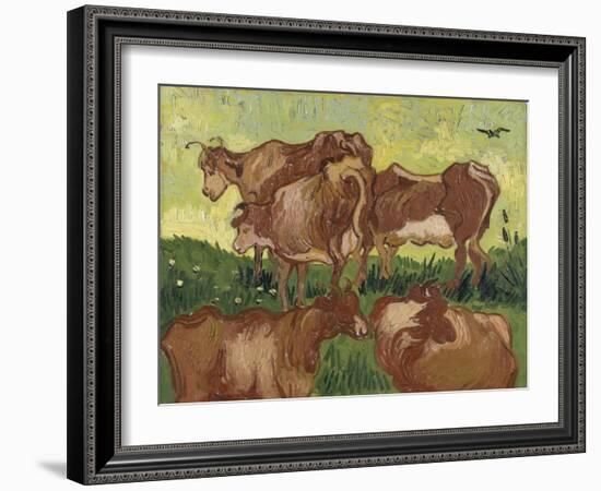 Les vaches, d'après Jacob Jordaens et Van Ryssel-Vincent van Gogh-Framed Giclee Print