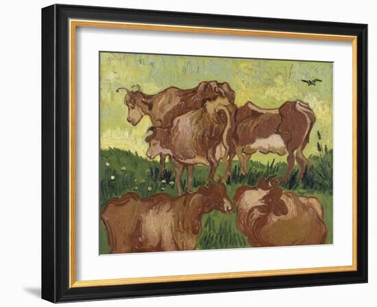 Les vaches, d'après Jacob Jordaens et Van Ryssel-Vincent van Gogh-Framed Giclee Print