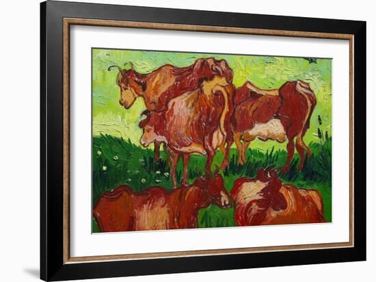 Les Vaches-Vincent van Gogh-Framed Art Print