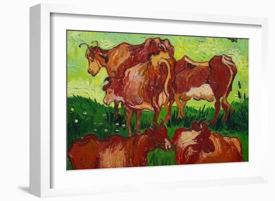 Les Vaches-Vincent van Gogh-Framed Art Print