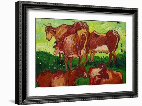 Les Vaches-Vincent van Gogh-Framed Art Print