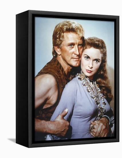 Les Vikings by Richard Fleischer with Kirk Douglas and Janet Leigh en, 1958 (photo)-null-Framed Stretched Canvas