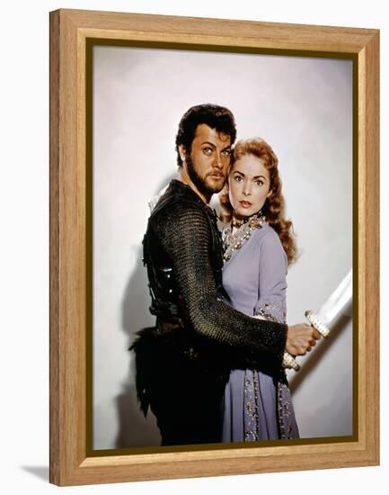 Les Vikings by Richard Fleischer with Tony Curtis and Janet Leigh en, 1958 (photo)-null-Framed Stretched Canvas