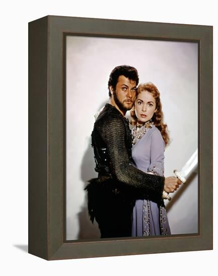 Les Vikings by Richard Fleischer with Tony Curtis and Janet Leigh en, 1958 (photo)-null-Framed Stretched Canvas