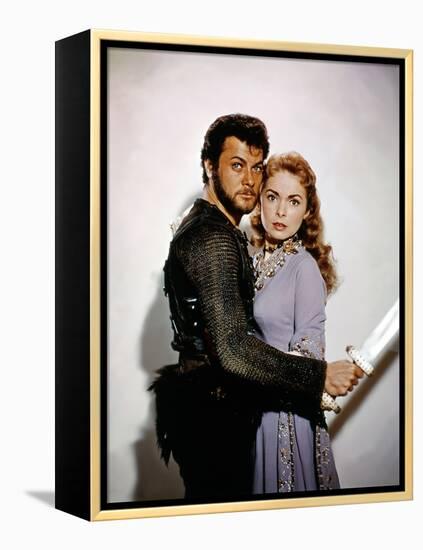 Les Vikings by Richard Fleischer with Tony Curtis and Janet Leigh en, 1958 (photo)-null-Framed Stretched Canvas