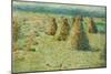 Les villottes, petites meules en Normandie, 1887-1889 Haystacks in Normandy. Cardboard, 16x 23,5 cm-Charles Angrand-Mounted Giclee Print